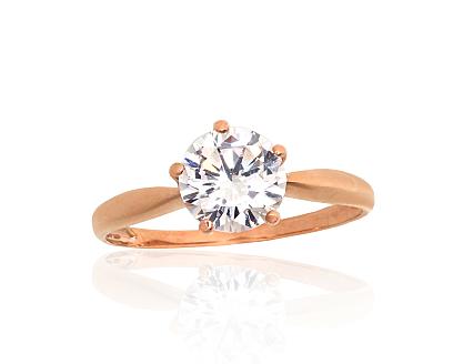 Ring aus Rotgold mit Zirkonia