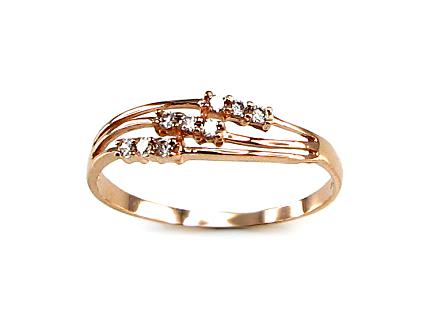 Ring aus Rotgold mit Zirkonia