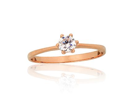 Ring aus Rotgold mit Zirkonia