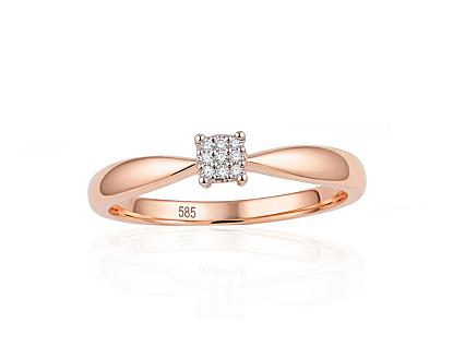 Ring aus Rotgold mit Diamanten