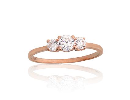 Ring aus Rotgold mit Zirkonia