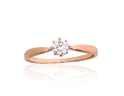 Ring aus Rotgold mit Zirkonia