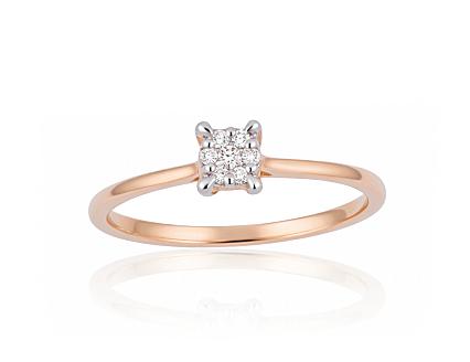 Red gold ring with diamonds