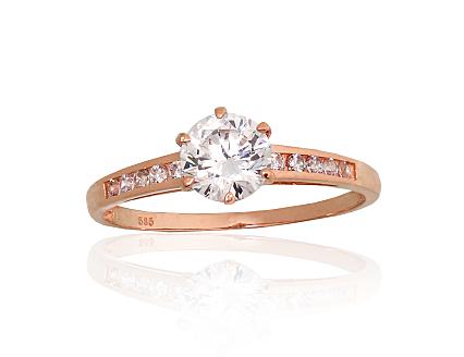 Ring aus Rotgold mit Zirkonia