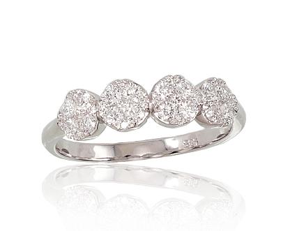 White gold ring with diamonds