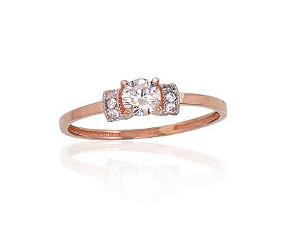 Ring aus Rotgold mit Zirkonia