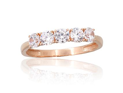 Red gold ring with zirconias