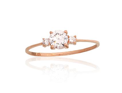 Ring aus Rotgold mit Zirkonia