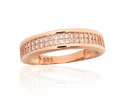 Ring aus Rotgold mit Zirkonia