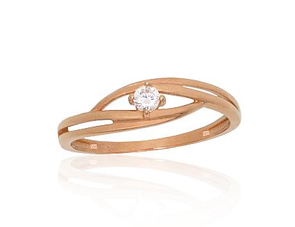 Ring aus Rotgold mit Zirkonia