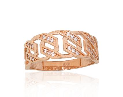 Ring aus Rotgold mit Zirkonia