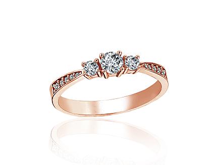 Red gold ring with zirconias