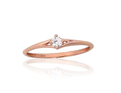 Ring aus Rotgold mit Zirkonia