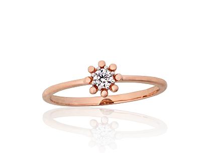 Ring aus Rotgold mit Zirkonia