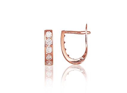Red gold earrings with zirconias