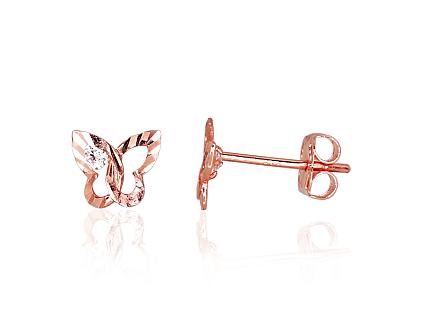 Red gold earrings with zirconias