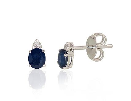 Ohrringe aus Weißgold mit Diamanten und Saphiren