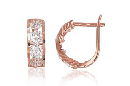 Ohrringe aus Rotgold mit Zirkonia