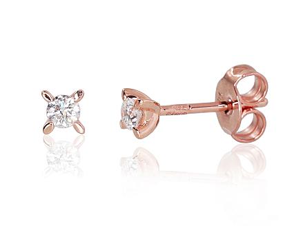 Red gold earrings with diamonds