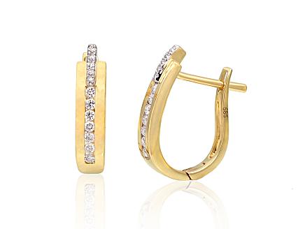Yellow gold earrings with diamonds