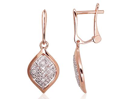 Red gold earrings with diamonds