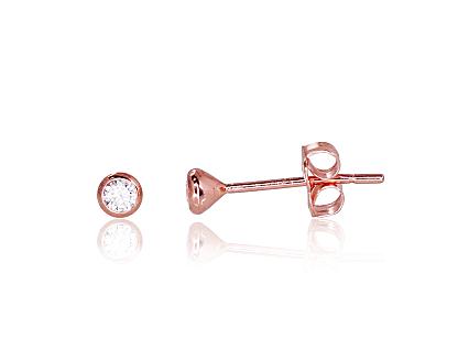 Red gold earrings with zirconias