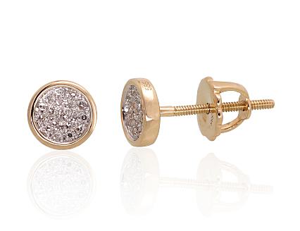 Yellow gold earrings with diamonds