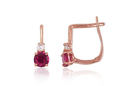 Серьги из красного золота с цирконами