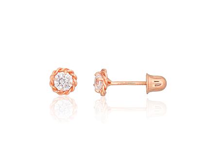 Red gold earrings with zirconias
