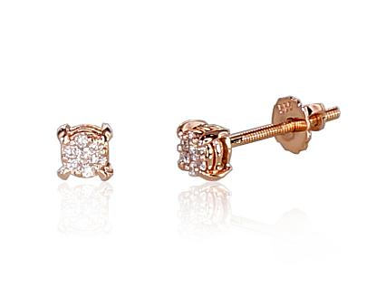 Red gold earrings with diamonds
