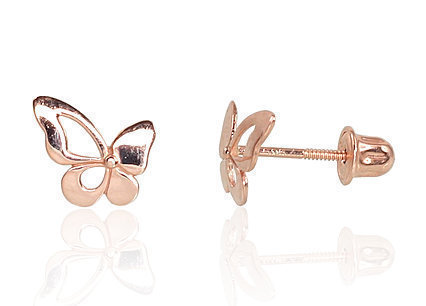 Red gold earrings