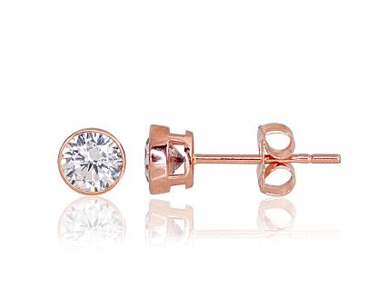 Red gold earrings with zirconias