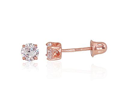 Серьги из красного золота с цирконами