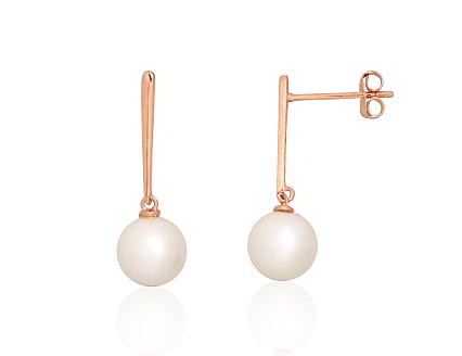 Red gold earrings with pearls