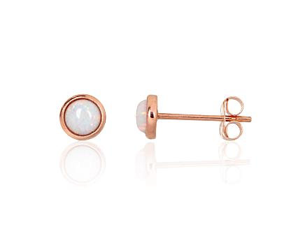 Red gold earrings with opalites