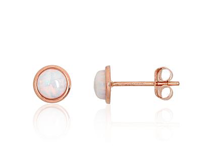 Red gold earrings with opalites