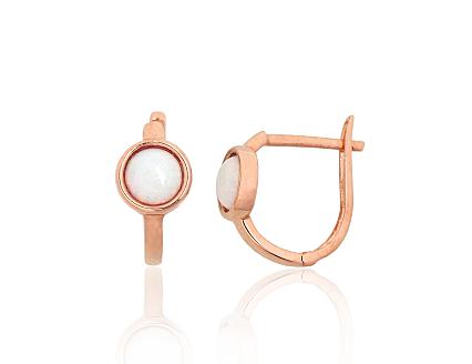 Red gold earrings with opalites
