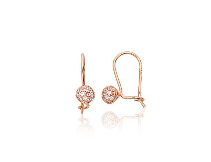 Red gold earrings with zirconias
