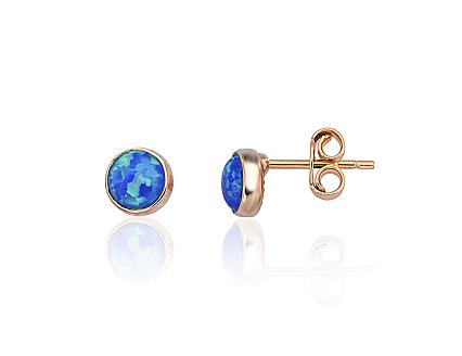 Red gold earrings with opalites