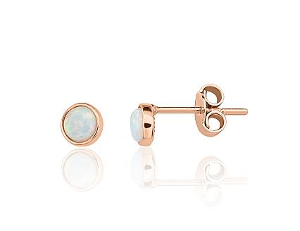 Red gold earrings with opalites
