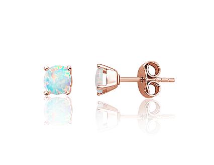 Red gold earrings with opalites