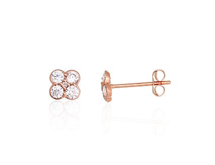 Red gold earrings with zirconias