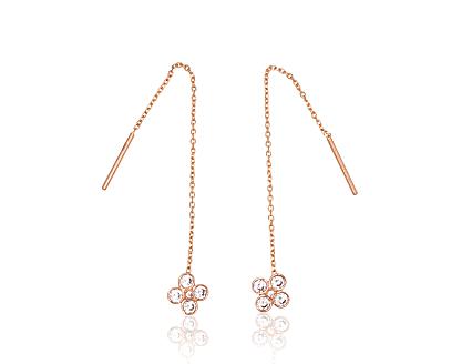 Ohrringe aus Rotgold mit Zirkonia
