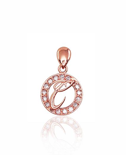 Kettenanhänger aus Rotgold mit Zirkonia