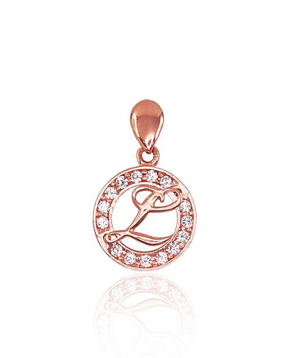 Kettenanhänger aus Rotgold mit Zirkonia