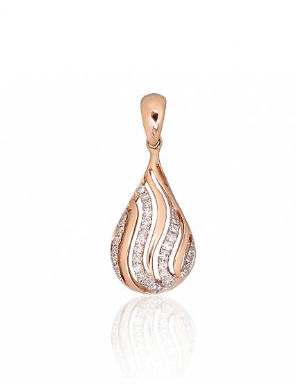 Kettenanhänger aus Rotgold mit Diamanten