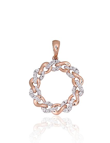 Kettenanhänger aus Rotgold mit Diamanten