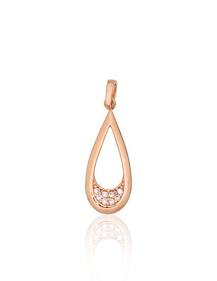 Red gold pendant with zirconias