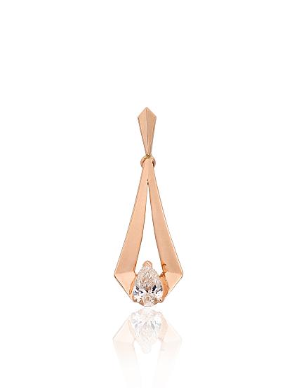 Kettenanhänger aus Rotgold mit Diamant