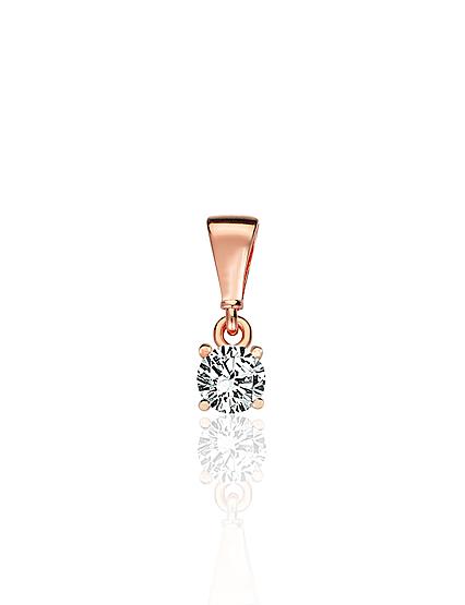 Red gold pendant with zirconias